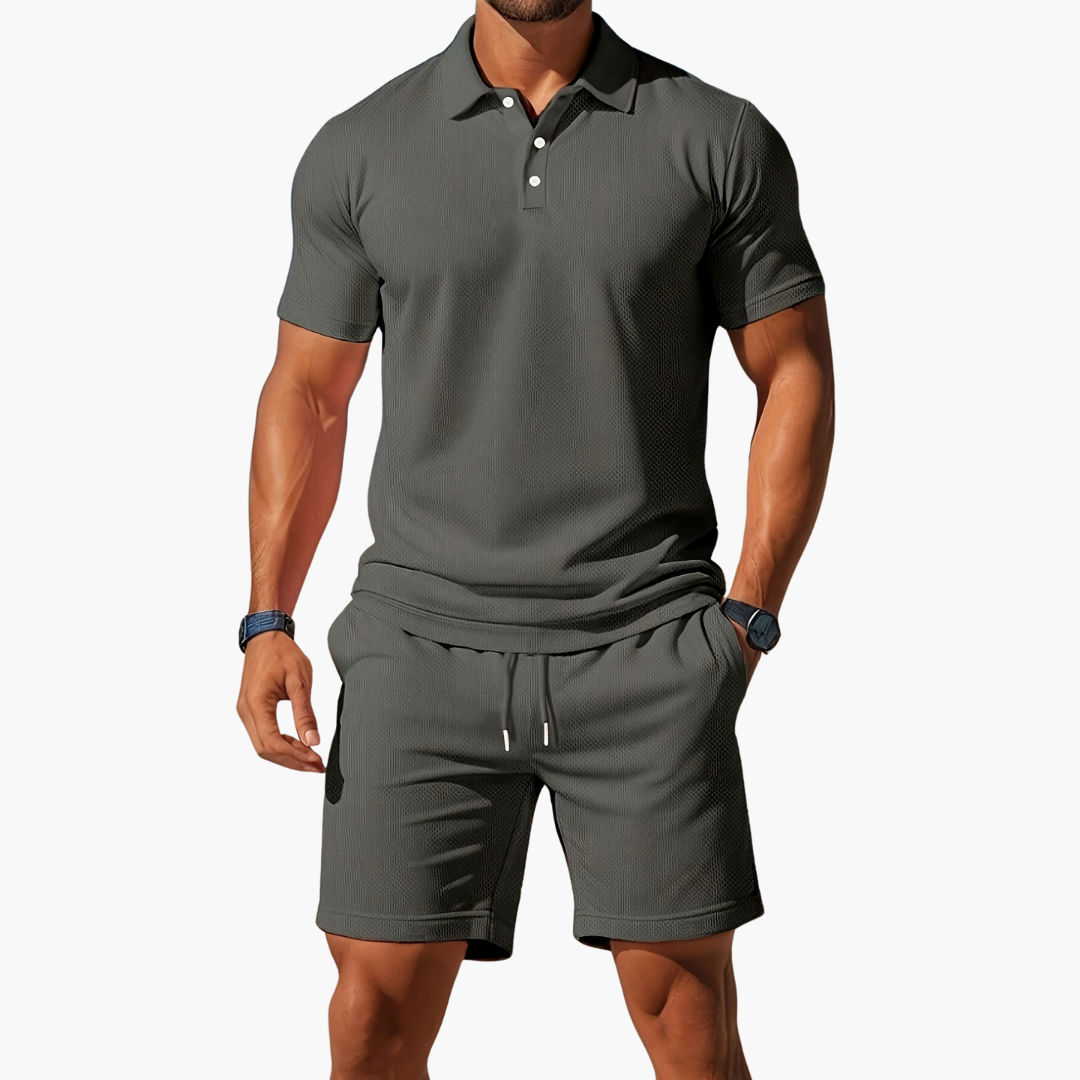 Adamor – Completo Casual Uomo con Polo e Pantaloncini