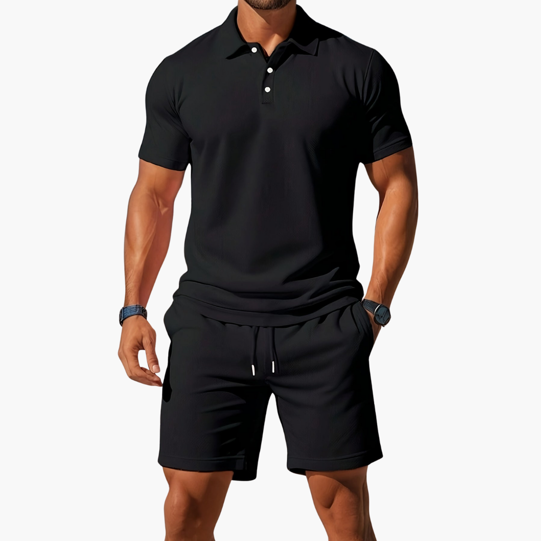 Adamor – Completo Casual Uomo con Polo e Pantaloncini