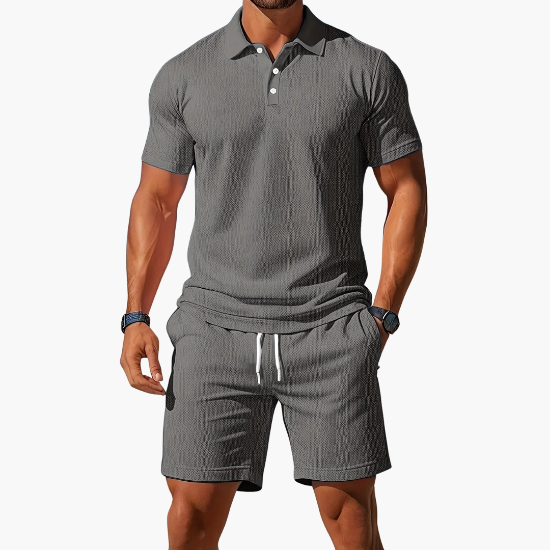 Adamor – Completo Casual Uomo con Polo e Pantaloncini