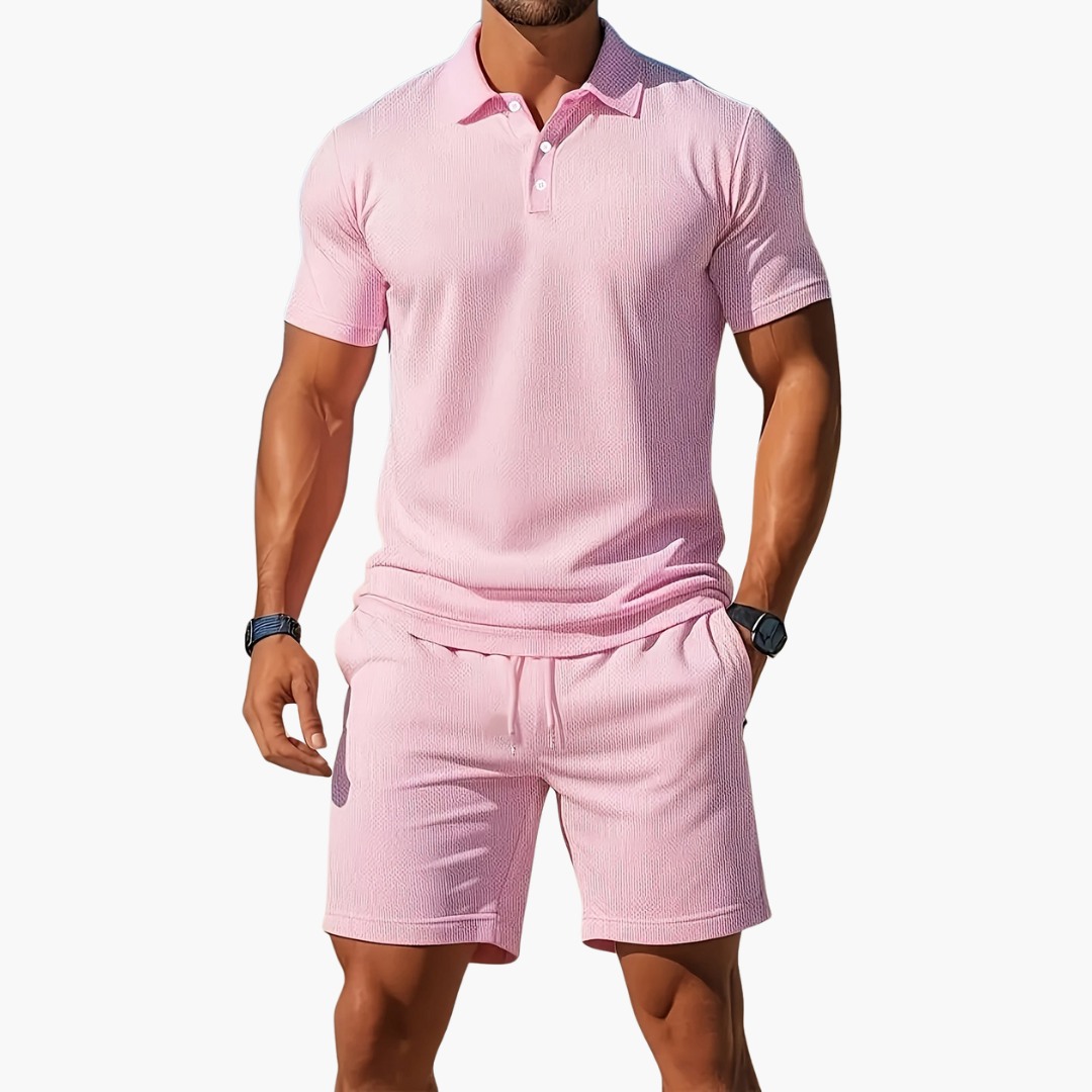 Adamor – Completo Casual Uomo con Polo e Pantaloncini