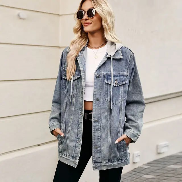 Cavellie - Jachetă de damă vintage din denim cu straturi
