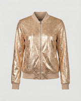 Almira - Veste bomber brillante pour femmes avec fermeture éclair