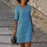 Yesha – Vestido de verano cómodo de lino