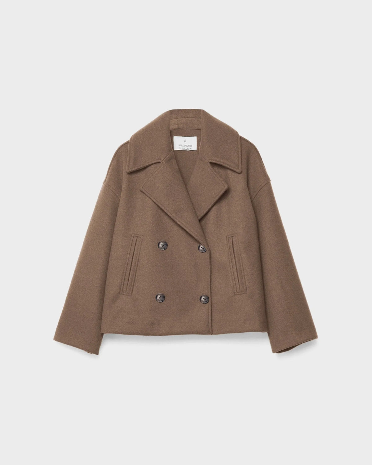 Mirella – Manteau court croisé en mélange de laine pour femmes