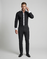 Valerion - Camisa ajustada para hombre de dos tonos