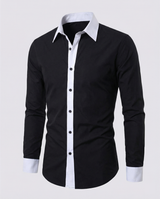 Valerion - Camisa ajustada para hombre de dos tonos