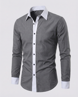 Valerion - Camisa ajustada para hombre de dos tonos