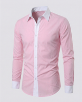 Valerion - Camisa ajustada para hombre de dos tonos