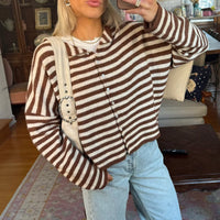 Julienne – Women's Striped Button Front Cardigan Sweater