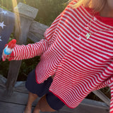 Julienne – Women's Striped Button Front Cardigan Sweater